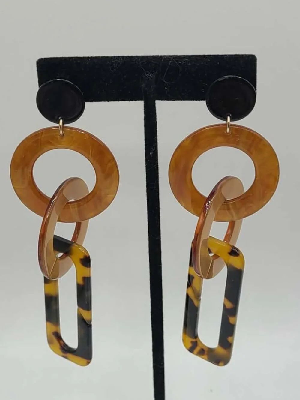 J Crew(?) Geometric Tortoise Drop Earrings